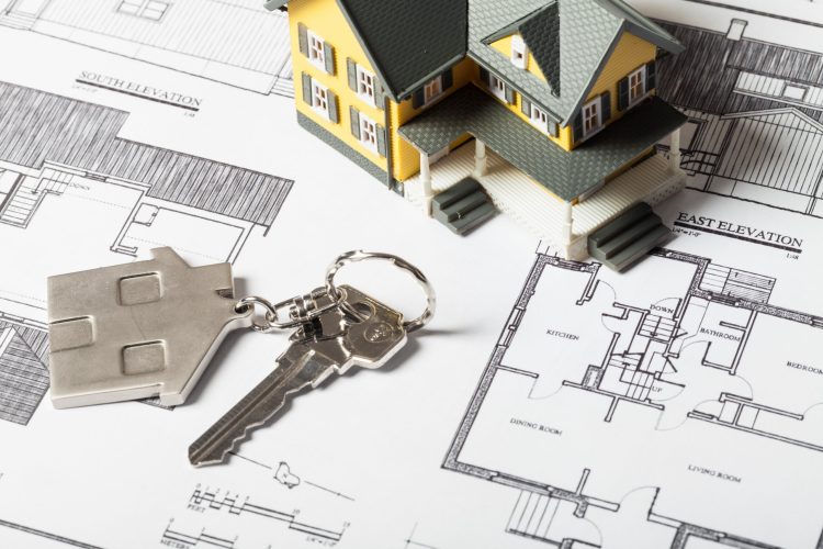 Real loan plan home concept blueprint business